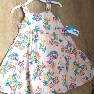 Carter's Kids Dress with Floral Design - Pink and Yellow